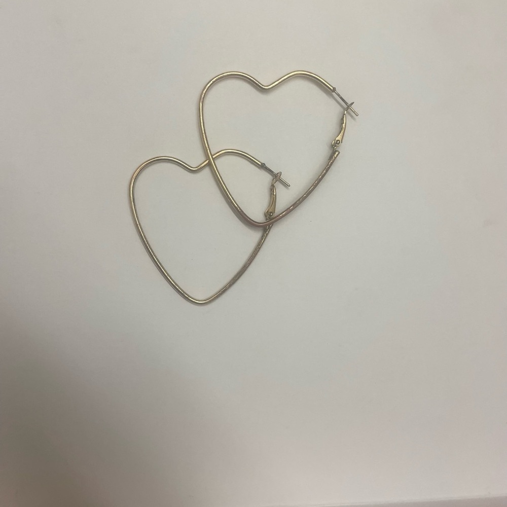 Gold Plated Heart Hoop Earrings